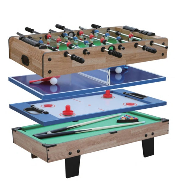 Multi-Game Table with Billiards, Air Hockey, Table Tennis and Foosball